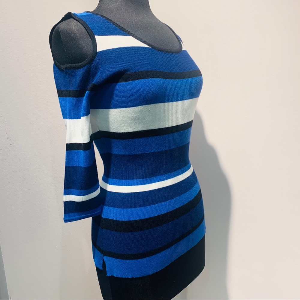 Bright Blue Cold Shoulder Ribbed - Picture 3 of 5